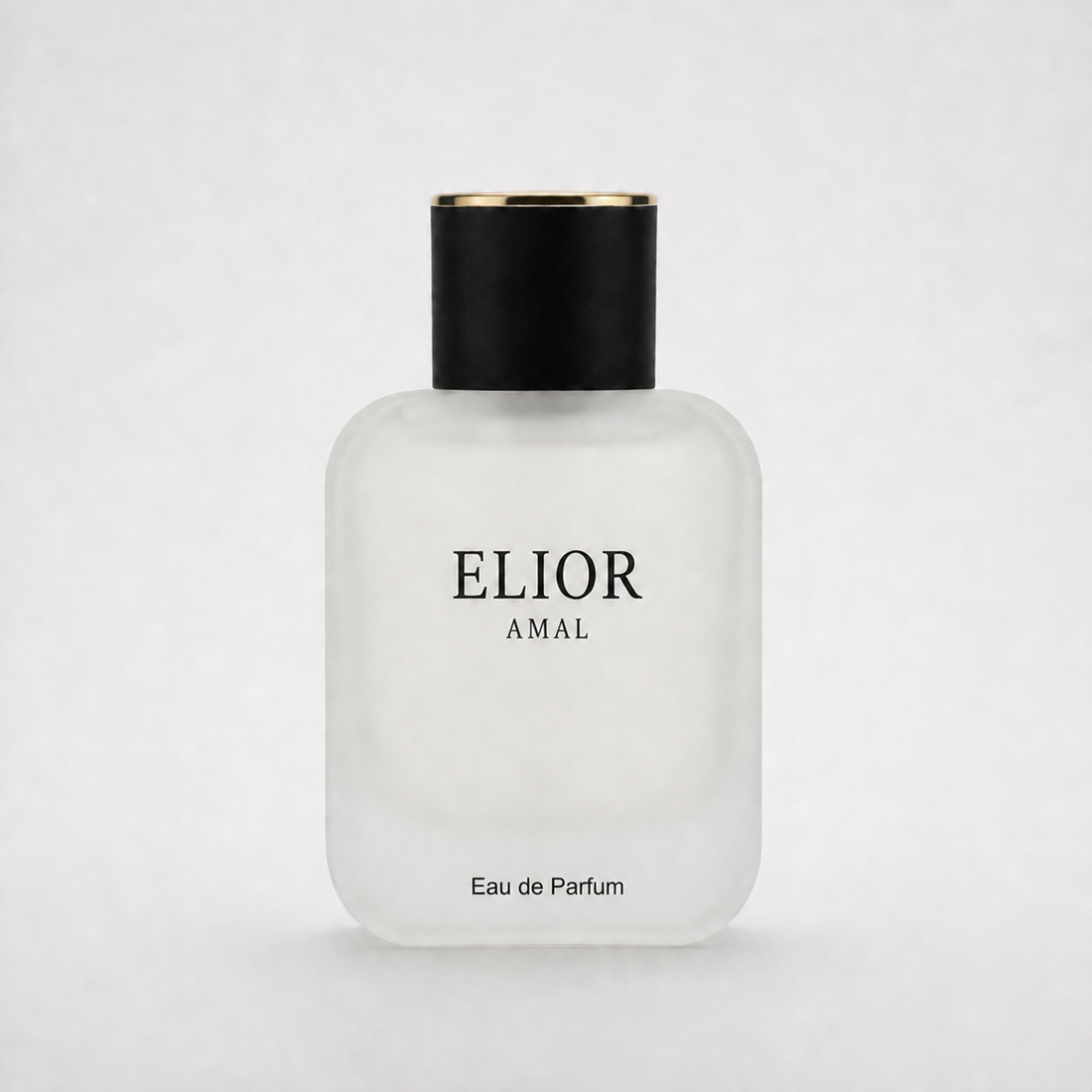 ELIOR AMAL Unisex Nischenparfum – Transparenter Glasflakon mit schwarzer Kappe